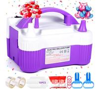 MOYKSRR Bomba de Globo de Aire Eléctrica, Inflador Eléctrico de Globos, 600W Bomba de Aire de Doble Boquilla, Portátil Inflador Globos para Decoración de Fiestas,Navidad,Cumpleaños,Bodas