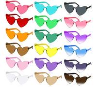 MOYKSRR Fiesta Gafas, 18 Pares Gafas de Corazón, Hippy Gafas de Sol, Gafas sin Bordes, Adecuado para Despedidas de Soltero, Accesorios para Fotomatones, Halloween, Navidad, Adultos y Niños