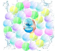 MOYKSRR Globos de Agua Reutilizables, 30 Piezas Globos de Agua Reutilizables Silicona, Bombas de Agua, Globos de Agua colores para Fiesta de Verano, Exteriores, Piscina, Playa y Fiestas Acuáticas (02)