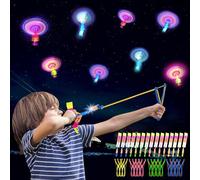 MOYKSRR Helicóptero Vuelo Juguete, 15 Piezas LED Lanzador de Cohetes, LED Tiradores De Helicóptero, Juguetes Luminosos LED, Juguete De Tirachinas, Juguete Aire Libre Niños Fiesta de Cumpleaños Regalo