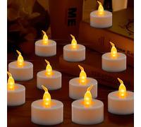 MOYKSRR Velas LED sin Llama, Paquete de 39 Luces de té LED, Velas sin Llama LED que Parpadeantes luz Amarillas Cálida para bodas, vacaciones, fiestas, Halloween, Navidad, Decoración de Cumpleaños