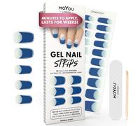 MOYOU LONDON Tiras de gel UV semiendurecidas - 20 unidades - Láminas de gel UV para manicura en calidad de salón - Juego con lima de uñas y palitos de madera para cutículas - Minimal Effort