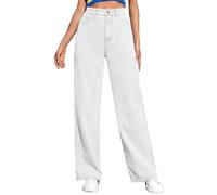 moytarcp Sweatpants That Look Like Jeans, High Waisted Boyfriend Sweatpant Jeans Women, Wide Leg Sweatpants Jeans for Women (White,3XL)