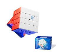 Moyu Aosu V7 4x4 Magnetic Stickerless UV Coated Speed Cube, 4 by 4 Flagship Edition Cube, 160 Magnets, Anti-Stick Design Adjustable Elasticity Magic Cube (Upgraded 3-Track Premium+Magic Cloth)