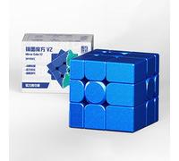 Moyu Mirror Cube V2, 3x3 Magnetic Stickerless Cube 3x3x3 Magic Speed Cubo Original, 3D Puzzle Magnetic UV Coated Version for Kids, Teenagers (Blue)
