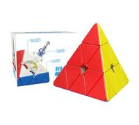 Moyu RS Pyraminx - Rompecabezas magnético de pirámide sin calcomanías, cubo mágico fácil de girar y suavizar más rápido y profesional (versión magnética)