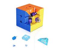 Moyu Super RS3M 3x3 Magic Cube, Professional 3x3 Puzzle Stickerless Magnetic Master Cubo Maglev Cube Gift for Speed Cuber(Maglev Version)