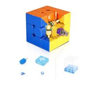 Moyu Super RS3M 3x3 Magic Cube, Professional 3x3 Puzzle Stickerless Magnetic Master Speedcube Maglev Cubo Ball-Core Positing Gift for Speed Cuber(Maglev Ball-Core Positioning Version)