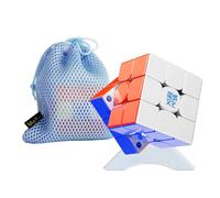 MoYu WeiLong V11 3x3 Puzzle mágico cubo visible M 8 niveles doble ajuste nivel competencia sensación 3 x 3 x 3 giro 3D cubo giratorio (WeiLong V11 20M núcleo bola MagLev versión paño mágico)