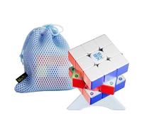 MoYu WeiLong V11 3x3 Puzzle mágico cubo visible M 8 niveles doble ajuste nivel competencia sensación 3x3x3 giro 3D cubo giratorio (WeiLong V11 Spring M versión paño mágico)