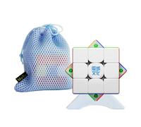MoYu WeiLong V11 3x3 Puzzle mágico cubo visible M 8 niveles doble ajuste nivel competencia sensación 3 x 3 x 3 giro 3D cubo giratorio (WeiLong V11 primavera 8 m núcleo bola M versión paño mágico)