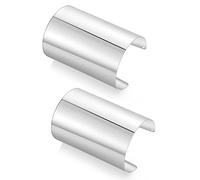 MOZAKA 2 pulseras para mujer, pulseras anchas y abiertas, plateadas doradas, ajustables, L, Metal, No es una piedra preciosa