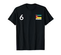Mozambique Número 6 Bandera Nacional Patrimonio País Camiseta