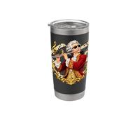 Mozart Flauta Música Clásica Ornado Compositor Arte Vaso térmico de acero inoxidable de doble pared