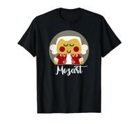 Mozart Kawaii Camiseta gráfica económica, Hombre, Negro, L
