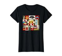 Mozart Kawaii Camiseta gráfica económica, Mujer, Negro, S