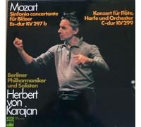 Mozart Sinfonia concertante f?r Bl?ser. Konzert f?r Fl?te, harfe und Orchester. Karajan. Vinyl LP.
