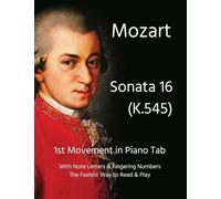 Mozart - Sonata 16 (K.545): 1st Movement in Piano Tab with Note Letters & Fingering Numbers - The Fastest Way to Read & Play