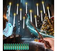 MOZC Vela LED sin llama con control remoto varita mágica, velas LED flotantes