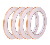 Mozeat Lens 4 cintas de lámina de cobre de 1/4 de pulgada de doble cara conductora de cobre autoadhesivas para vidrieras, soldadura, reparaciones eléctricas, conexión a tierra