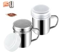 Mozeat Lens Pulverizador de polvo de acero inoxidable, 2 unidades, para chocolate, con tapa de malla fina, colador de café para hornear, cocinar para restaurantes domésticos