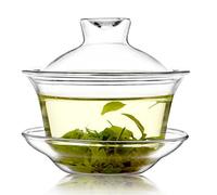 Mozentea Gaiwan - Juego de té de cristal de 150 ml, ceremonia tradicional china de Kung Fu