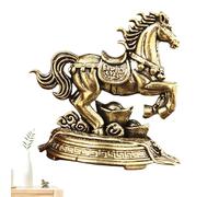 Mozeuu Estatua de caballo del Año del Caballo 2026 de Latón | Caballo de Fuego de la Suerte Briner para Año Nuevo Chino - Ideal para Sala de Estatua de Caballo de la Chimenea Elegante Escultura