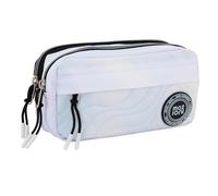 MOZIONI - Estuche Triple New Pasion, Diseño Funcional de Gran Capacidad con Triple Compartimento, Mantiene el Material Organizado, Accesorio Escolar, Uso Versátil, Celeste
