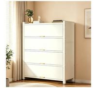 MOZTBH Zapatera de Acero, Gran Capacidad, Puerta abatible de 90° Que se desliza hacia adentro, estantes extraíbles, con Patas Ajustables para recibidor o Pasillo-White||9-Tier|L100xW32xH149cm