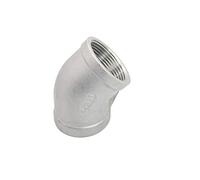 MOZTO 1 Uds BSP Rosca Hembra 304 Acero Inoxidable Igual A 45 Grados Codo Accesorio De Tubería De Agua SS304 Conector De Junta, For Tubería De Conexión (Size : 1/2")