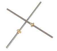 MOZTO Tornillo De Plomo T8 1pcs 3D Piezas T8, 250 Mm De 300 Mm 350 Mm 400 Mm 450 Mm Carrido De 2 Mm 4 Mm 8 Mm De Acero Inoxidable con Tuerca De Latón (Color : Lead -8mm, Size : 450mm)