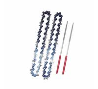 Mozulon Cadena for motosierra de 4 pulgadas, paso LP de 1/4", 28 secciones for motosierra eléctrica portátil, 2 piezas con 2 limas