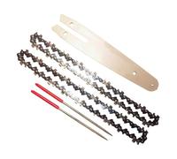 Mozulon Hoja de motosierra de 6 pulgadas, 1/4"P 36DL, con eslabones de transmisión, for sierra eléctrica. Incluye: 1 barra guía, 2 cadenas y 2 limas.