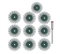 Mozulon Kit de 10 discos de cerdas radiales de 1 pulgada, cepillo abrasivo, vástago de 3/2,35 mm, rueda de pulido for accesorios de herramientas rotativas.(10pcs 80grit,With 3mm shank)