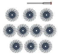 Mozulon Kit de 10 discos de cerdas radiales de 1 pulgada, cepillo abrasivo, vástago de 3/2,35 mm, rueda de pulido for accesorios de herramientas rotativas.(10pcs 120grit,With 3mm shank)