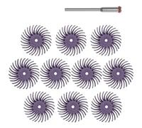 Mozulon Kit de 10 discos de cerdas radiales de 1 pulgada, cepillo abrasivo, vástago de 3/2,35 mm, rueda de pulido for accesorios de herramientas rotativas.(10pcs 600grit,With 3mm shank)