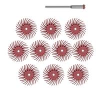 Mozulon Kit de 10 discos de cerdas radiales de 1 pulgada, cepillo abrasivo, vástago de 3/2,35 mm, rueda de pulido for accesorios de herramientas rotativas.(10pcs 220grit,With 3mm shank)