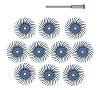 Mozulon Kit de 10 discos de cerdas radiales de 1 pulgada, cepillo abrasivo, vástago de 3/2,35 mm, rueda de pulido for accesorios de herramientas rotativas.(10pcs 400grit,With 3mm shank)