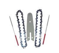 Mozulon Lote de 5 cadenas de sierra de 1/4 de pulgada, calibre 0,043 pulgadas, 28 eslabones, minicadena de acero de 4 pulgadas con limas.