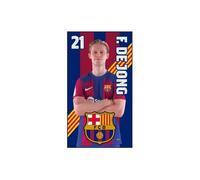 MOZURU Toalla de Playa Frenkie De Jong 23/24 - Microfibra Blaugrana | Tamaño 100x180 cm | Toalla Oficial Barça para Fans | Suave, Absorbente y Ligera | Regalo Deportivo (Grande)