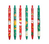 MOZXIRZ 6 Pcs Gel Ink Pens Christmas Retractable Pen Cute Xmas Pen 0.5mm Ballpoint Pen Office School Supplies for Girls (Xmas-3)