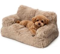 Mozzeilee Cama grande y lavable para perros pequeños con funda extraíble, cama esponjosa de lujo para mascotas con refuerzo lateral y parte inferior antideslizante (64 x 45 x 30 cm, café)