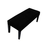 Mozzeilee Funda elástica universal para banco, protector de taburete tapizado con banda elástica, antideslizante y antipolvo para asiento de comedor (M:125-160 cm, negro)