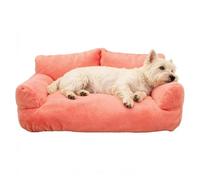 Mozzeilee Sofá cama para mascotas, sofá para cachorros con base antideslizante, sofá de felpa esponjosa para gatos, cama ortopédica de esponja para mascotas, funda extraíble lavable (65 x 45 x 26 cm