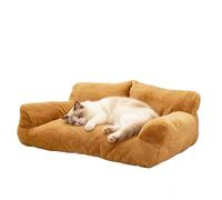 Mozzeilee Sofá cama para mascotas, sofá para cachorros con base antideslizante, sofá de felpa esponjosa para gatos, cama ortopédica de esponja para mascotas, funda extraíble lavable (70 x 50 x 26 cm