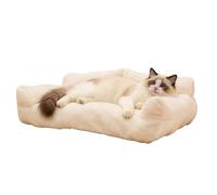 Mozzeilee Sofá cama para mascotas, sofá para cachorros con base antideslizante, sofá de felpa esponjosa para gatos, cama ortopédica de esponja para mascotas, funda extraíble lavable (90 x 55 x 26 cm