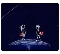 MP-2178 Niños Lindos Amor Corazón Cielo Nocturno Fantasía Dibujo Arte Alfombrilla de ratón Rectángulo Vendido por Roger Inc