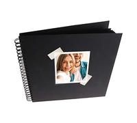 MP-Álbum Scrapbooking, Álbum Encuadernado con Espiral, 20x20 cm, Portada Gruesa, 20 Hojas Cuadradas, Tapa en Cartón, Álbum para Fotos, Diseños, Regalo Creativo, Color Negro.