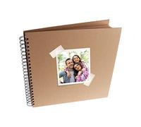 MP-Álbum Scrapbooking, Álbum Encuadernado con Espiral, 30x30cm, Portada Gruesa, 20 Hojas Cuadradas, Tapa en Cartón, Álbum para Fotos, Diseños, Regalo Creativo, Color Kraft.