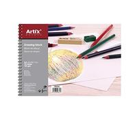 MP-ARTIX, Bloc de Dibujo, Tamaño A3, 70 Hojas de 110gr, Bloc de Bocetos con Espiral, 42x29,7 cm, Ideal para Dibujar con Carboncillo, Lápiz, Rotulador, Ceras o Pinturas